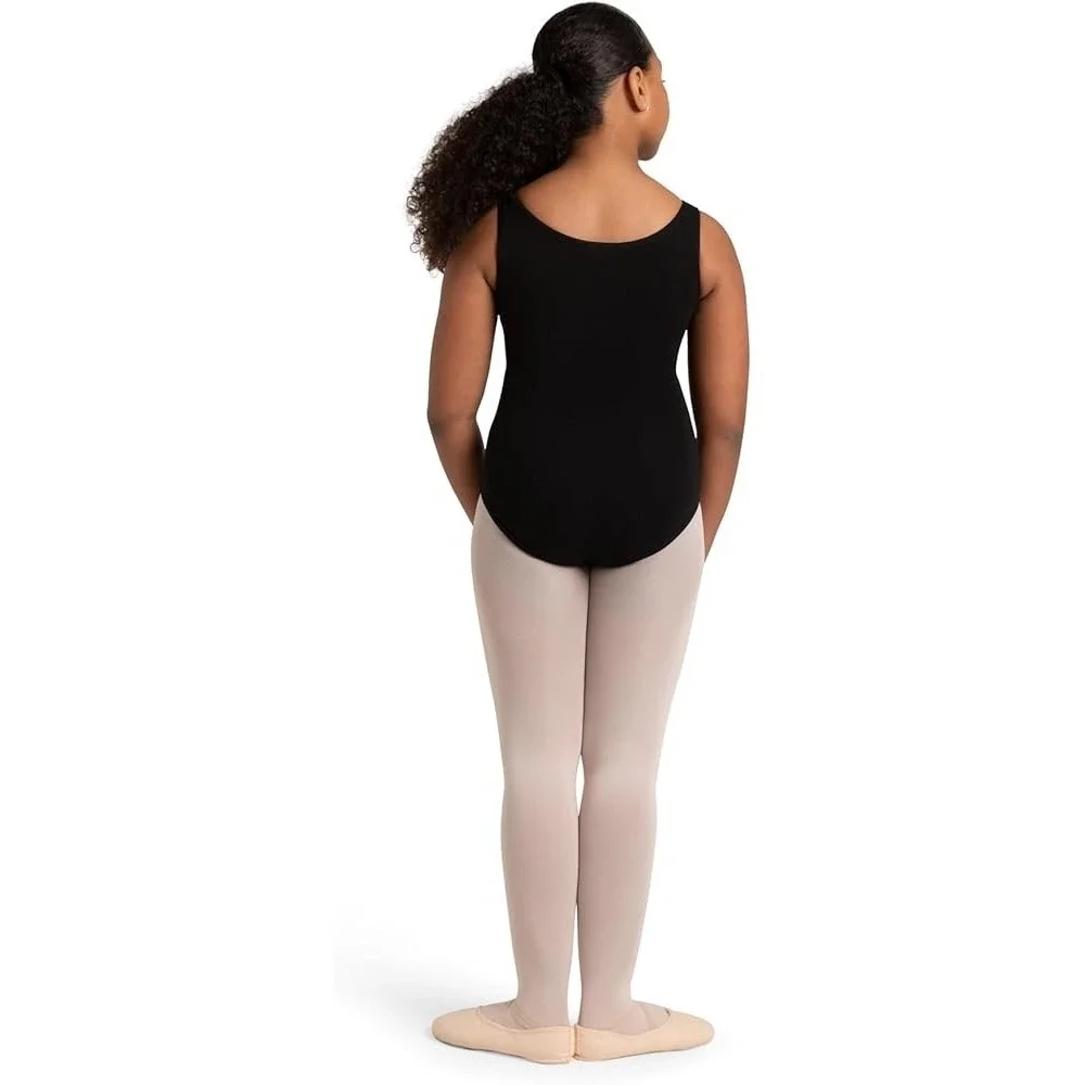 Capezio Leotard Girls Small Black Tank Ballet Legline Dancewear Sleeveless - Picture 2 of 2